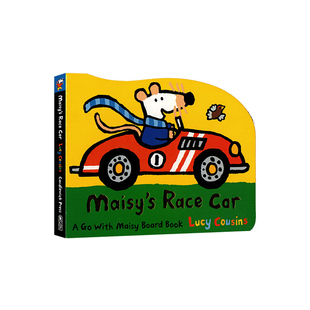 进口英文原版  Maisy's Racing Car 小鼠波波交通工具造型纸板书 儿童启蒙早教阅读 亲子互动绘本 现货
