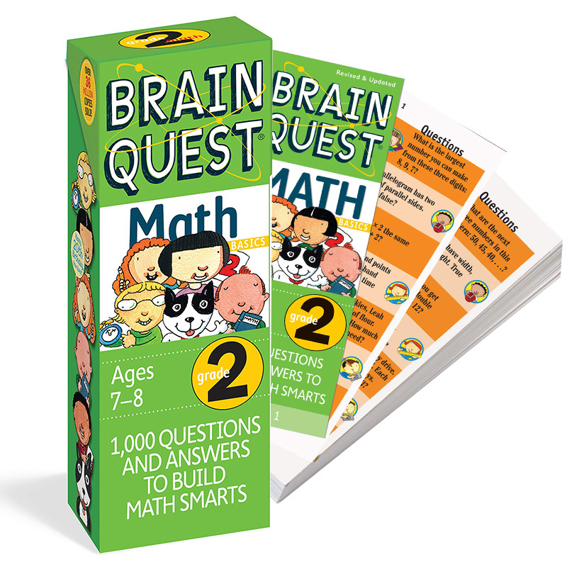 进口英文原版 Brain Quest Grade 2 Math智力开发系列：2年级数