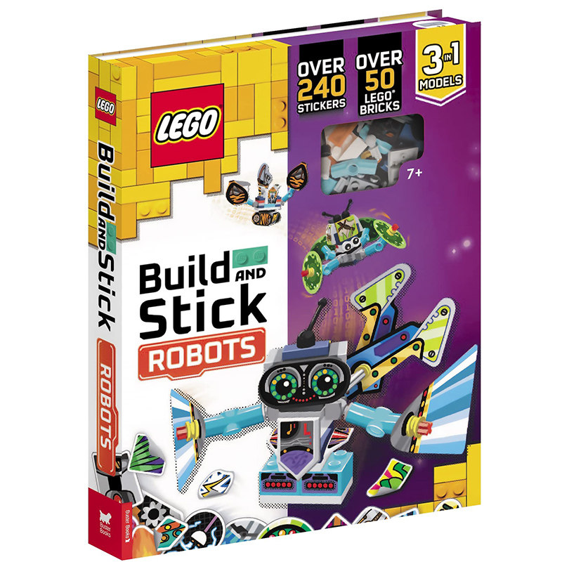 进口英文原版 乐高 LEGO Books 搭建和粘贴 机器人 Build and Stick Robots活动与玩具书 乐高拼装玩具 现货