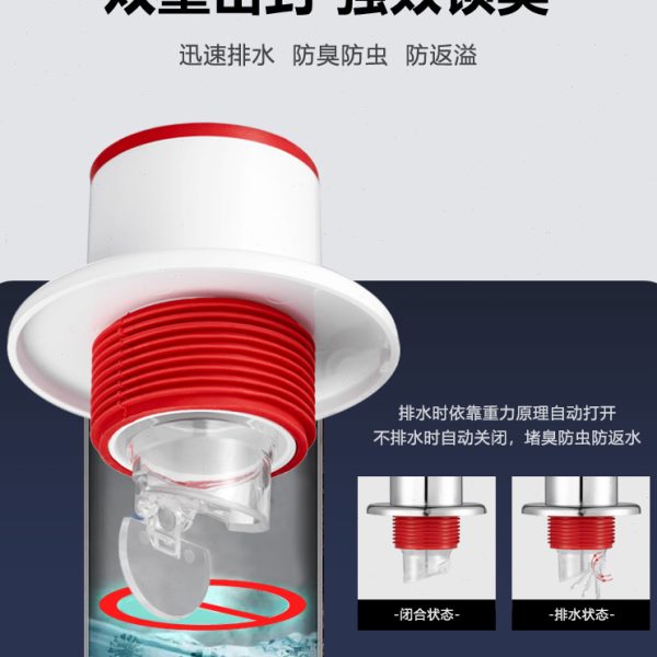 下水管道防返臭神器洗手面盆75厨房排水密封漏水塞脸池盆堵封口盖