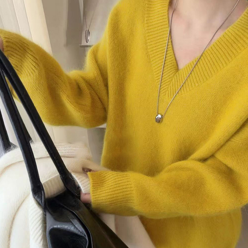 加绒加厚氛围感针织衫毛衣女