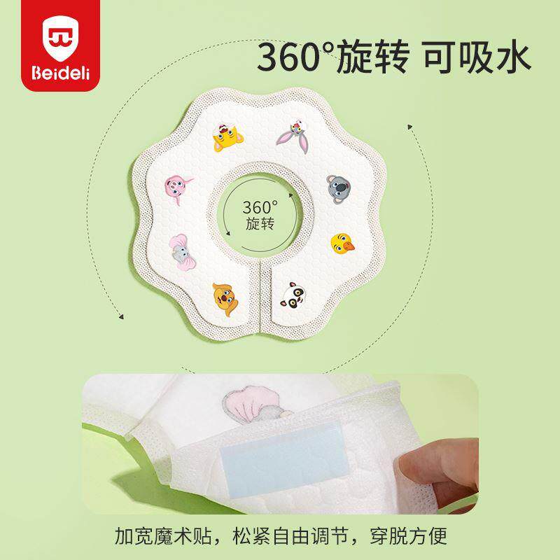 贝得力一次性口水巾婴儿防水吐奶口水兜秋冬围兜纱布男女宝宝围嘴