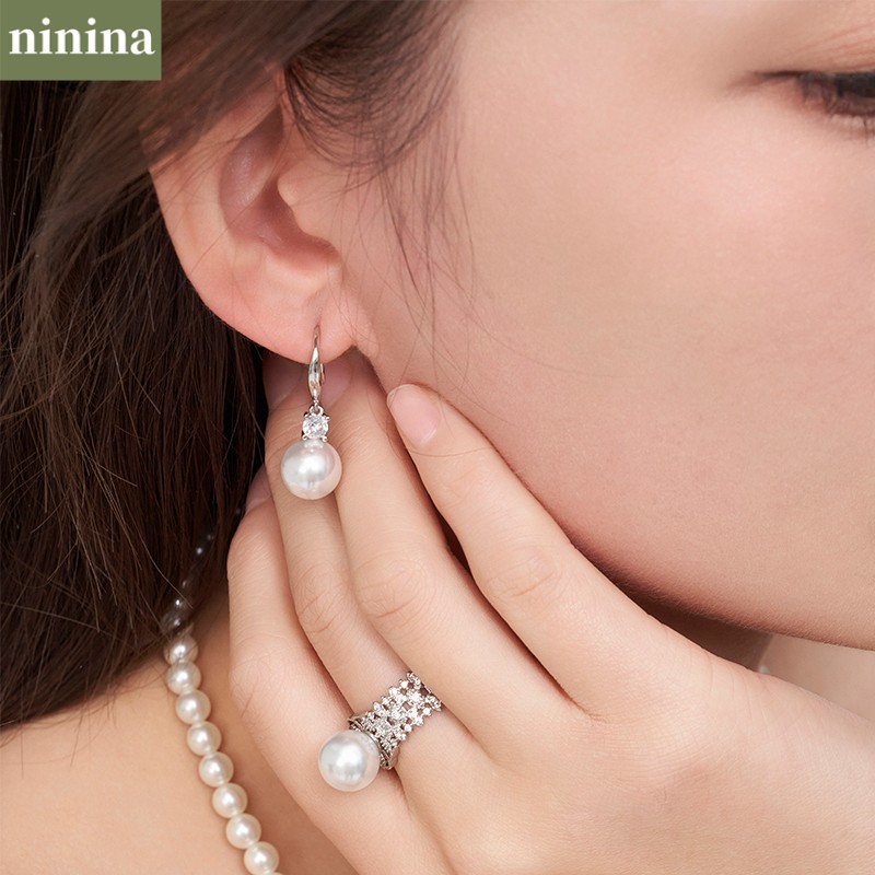 NININA奥地利高珍珠耳环小众耳饰