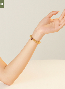 NININA招财黄水晶手链平安转运珠