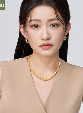 NININA拉丝哑光金色耳钉女2024新款高级轻奢金属耳环气质爆款耳饰