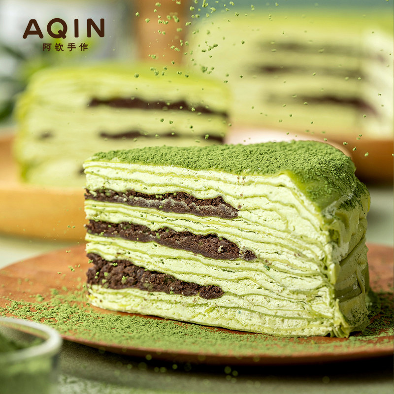 AQIN阿钦抹茶奥利奥千层蛋糕进口动物奶油下午茶零食甜点生日蛋糕