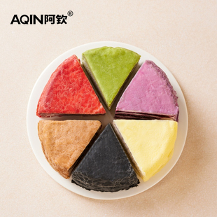 【AQIN阿钦】千层蛋糕网红爆浆巧克力草莓六拼生日蛋糕动物奶油