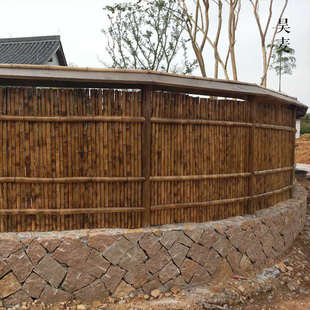 防腐日式竹篱笆围栏户外庭院栅栏室内屏风竹竿民宿别墅遮挡墙隔