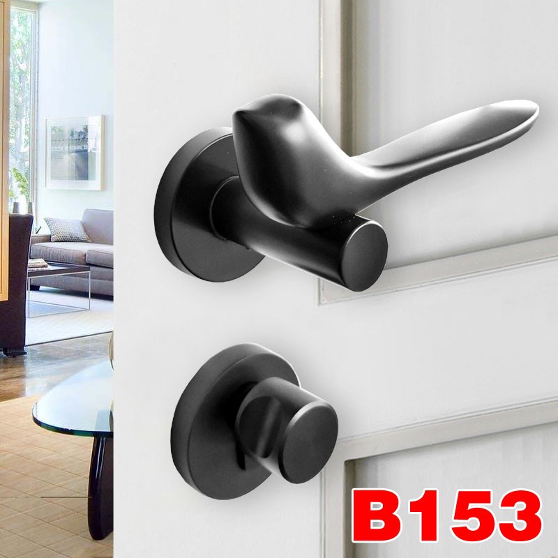 极速工厂门锁室内房门锁pvd金色北欧小鸟L门锁小燕子双开门分体锁