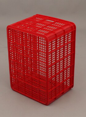 极速如顺塑业592塑料周转C筐蔬菜框带眼周转箱加厚蓝色