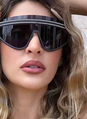 极速欧美连身大框面罩太阳眼镜网红ins男女时尚炫彩夏季Z太阳眼镜