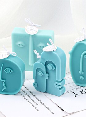 极速Nordic Design Silircone Candle Mold Handmade Abstract Hu