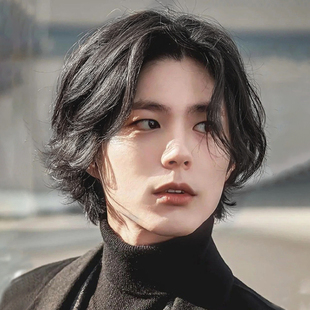 薇妮诗假发男式长发韩版男士w中分刘海蓬松短卷发仿真发男生全头