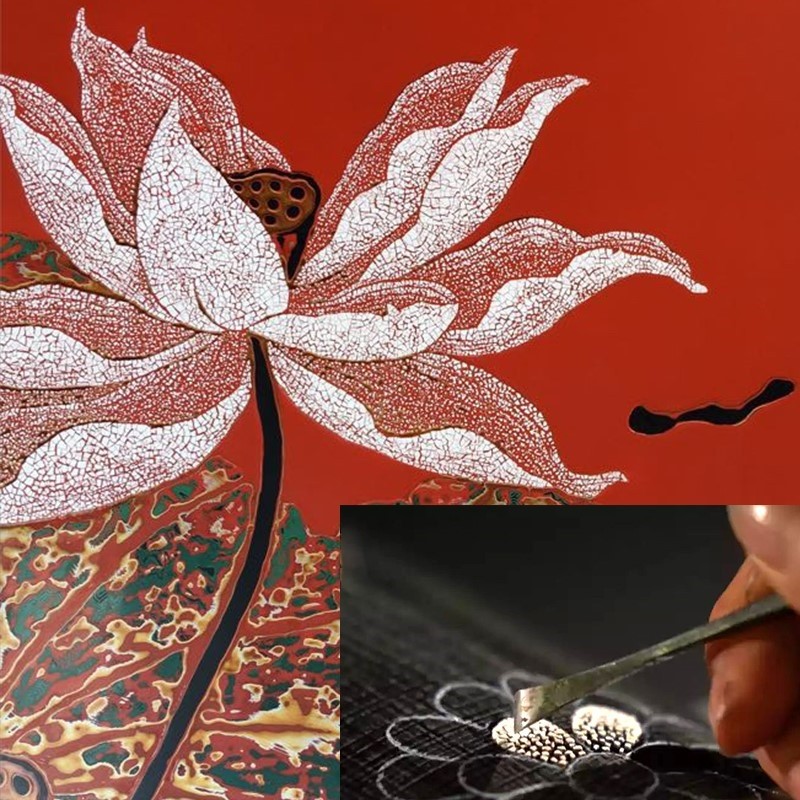 极速去膜鸭蛋壳镶嵌材料鸡蛋壳粉大漆腰I果漆贴画金缮漆器漆画漆