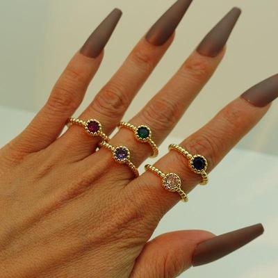 极速2023 Multioclor Round Bead ZiroFnH Rings or Womcen Stain