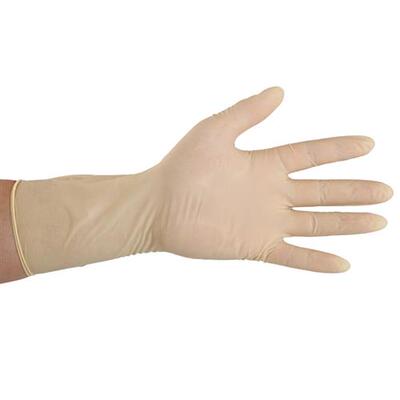 极速米黄色乳胶手套防尘手s套无尘室橡胶手套净化一次性无粉尘9寸