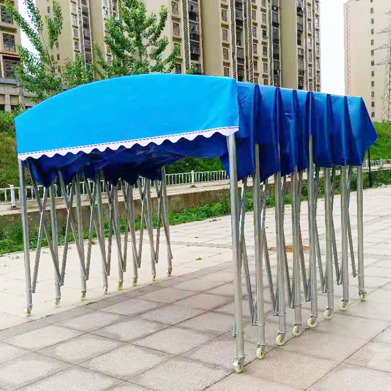 极速大型遮阳棚子伸缩式防雨棚移动推拉蓬K折叠大棚烧烤棚活动防