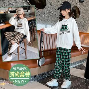 极速女童套装2022新款春秋款儿B童卫衣中大童装裤子子休闲时尚洋