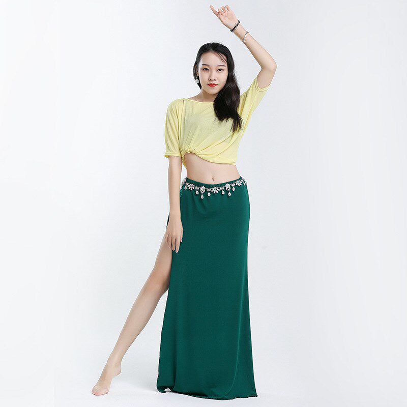 新品肚皮舞上衣练功服东方舞下装裙子现代舞O蹈付演出服练习服上
