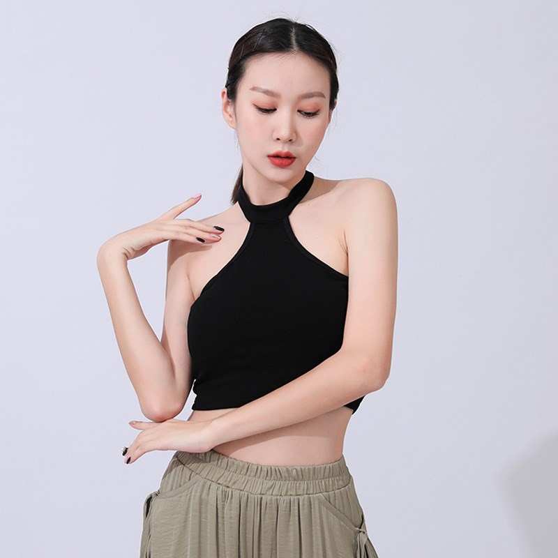 极速肚皮舞上衣i瑜伽舞蹈练功现代舞衣服上装健身运动背心抹胸打