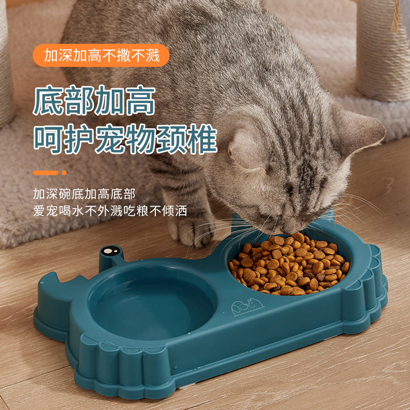 极速宠物狗碗猫碗双碗狗盆猫盆狗狗食盆不锈钢O防滑饮水碗饭盆猫