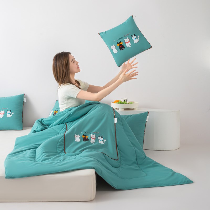 极速夏凉被抱枕车用被子两用折叠夏季午睡毯子P二合一办公室空调