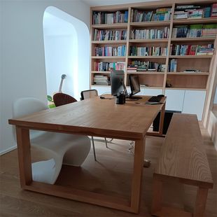 极速白蜡木c莫比恩现代简约轻奢家用餐桌日式全实木饭桌红橡木长