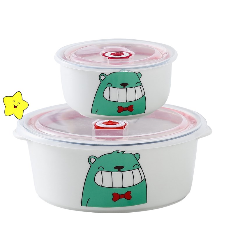 极速便当盒上班族带饭的饭盒可微波炉加热分隔型餐盒套.装陶瓷分