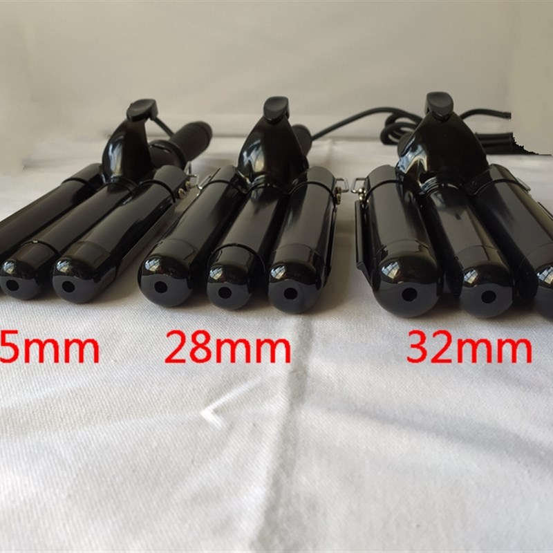 极速发廊蛋卷棒水波纹三管卷发棒陶瓷大卷懒O人三棒卷发器泡面头