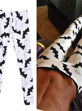 极速1pc Fashion Autumn Winter Bat PattIern Printing Low Wais