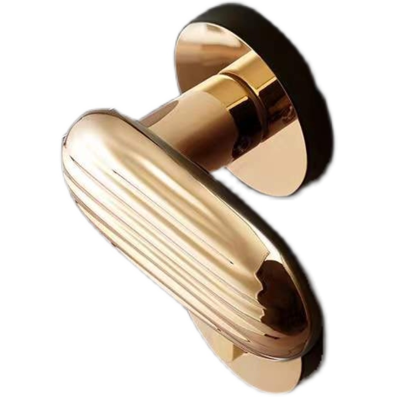 极速pvd亮金色北欧磁吸静音室内美式简约轻奢Q房门锁三件套分体实