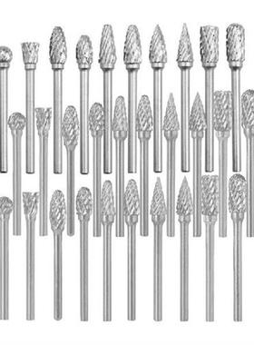 极速30 Pcs Double Cut Tsitanium Carbide Rotary Burr Set - 1/