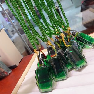 极速绿翡b翠项链风油精搭配手工编绳毛衣链小细节太复杂可拧开提