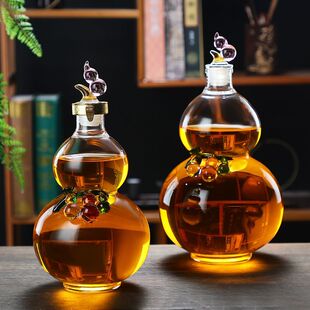 葫芦水壶玻璃高档高透明家用玻璃葫芦泡人参泡耐高温玻璃泡酒玻璃