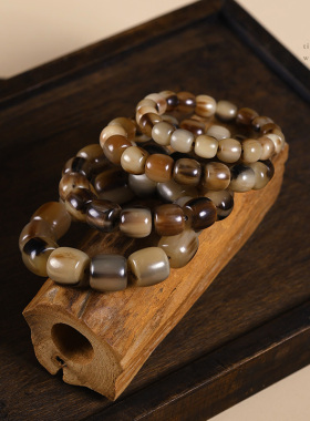 西藏天然牦牛角手链佛珠念珠高级男女款文玩手链牦牛角饰品手串