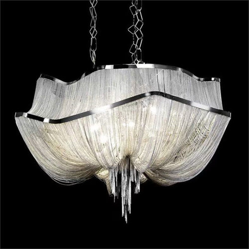 ATLANTIS链条灯后现代个性流苏铝链吊灯工程复式楼二层客厅链子灯