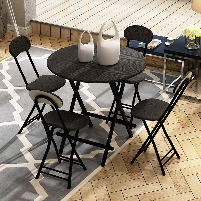 折叠桌餐桌家用小户型圆桌桌子简约饭桌户外折叠桌椅便携式摆摊桌