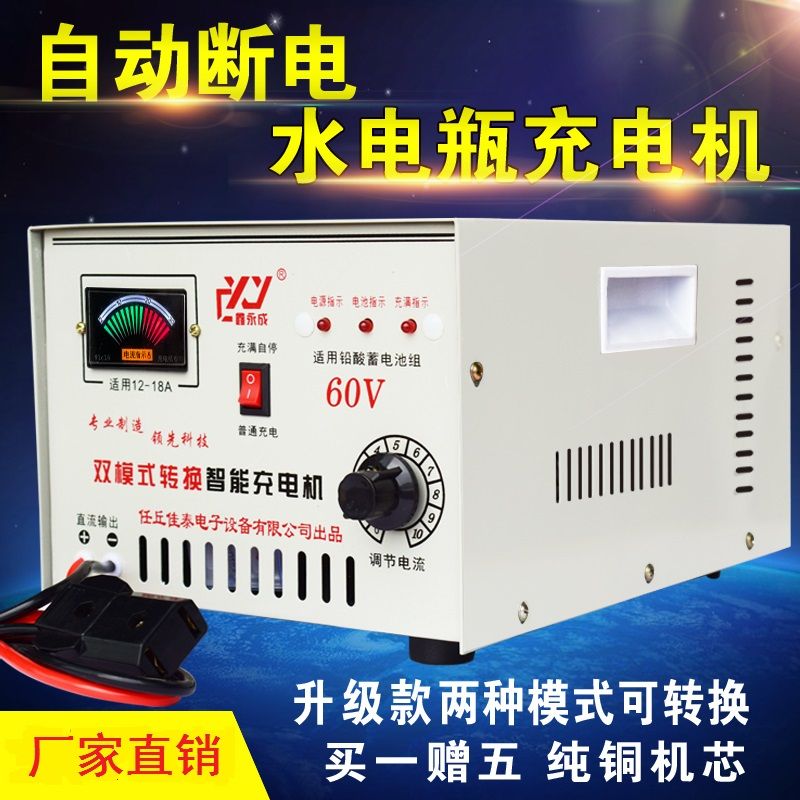 电动三轮车充电机自动断电48V60V72V水电瓶大功率纯铜快速充电器