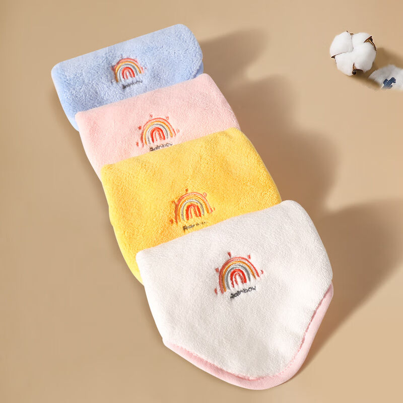 极速COOKSS婴儿n口水巾A类纯棉洗脸可爱家用卡通儿童毛巾3条装婴