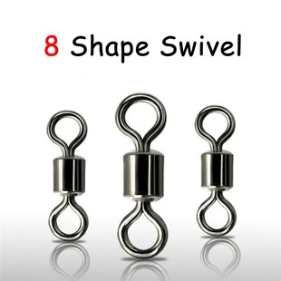 极速100Pcs Black 8 Shape Rowlling swivel Fishing Swivel Snap