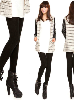 极速2021 Autumn Winoter Woman Thick Warm Leggings Candy Colo