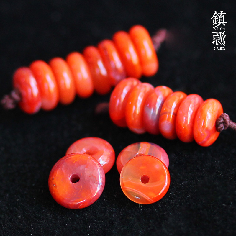 极速天然满肉南红隔片玛瑙垫片散珠E隔珠手串佛珠配件金刚星月配