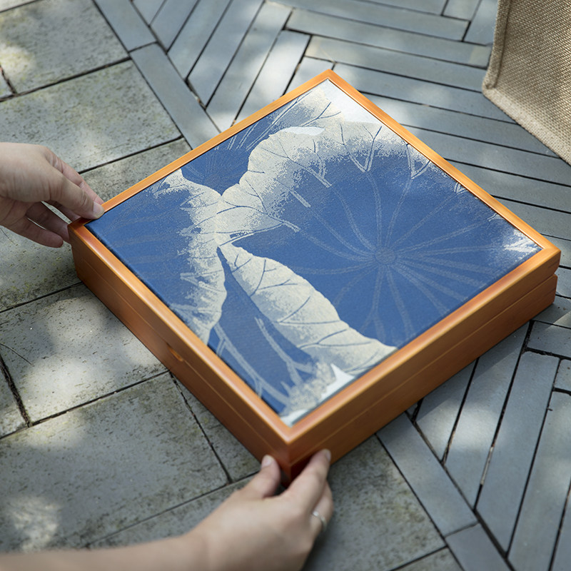 新品荷叶茶色茶j饼盒普洱七子饼通用多尺寸茶饼存放礼品盒包装展