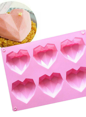 极速6 Cavity Diamond Love Silicone Cake Mould SSilicone 3D H