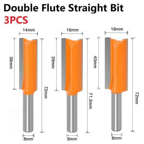 极速Router Bits Setp 6-20mm 1/4 Shank Double Flute Stra