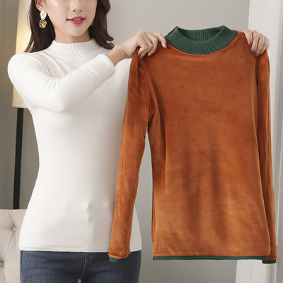 极速Heliar Women Winter Sweaters Solid JO-neck Thermal Under