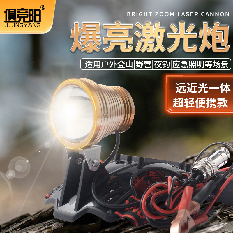 俱竟阳夜钓超亮激光炮头灯12V