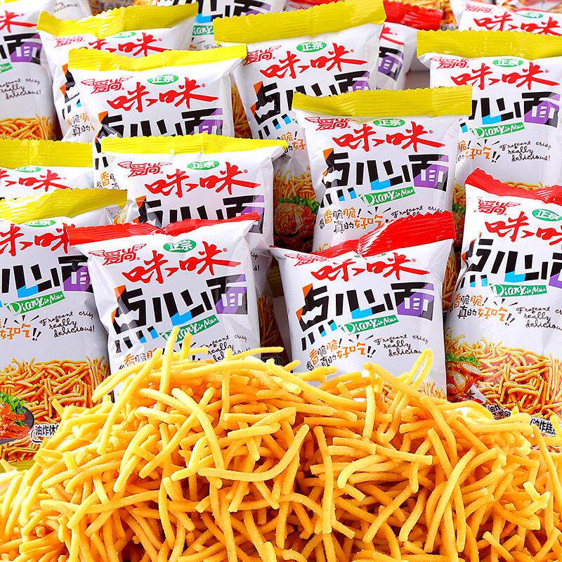 爱尚点心面墨西哥辣鸡味蟹黄味膨化食品休闲零嘴怀旧点心20包