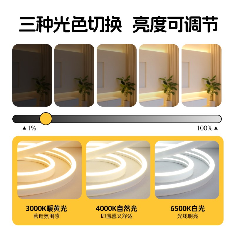 窗帘盒灯带自粘免布线led插电yusb智能无线遥控灯条床头卧室装饰