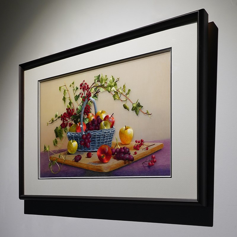新中式刺绣装饰画平平安安v手工苏绣书房卧室客厅沙发墙高端挂画图片